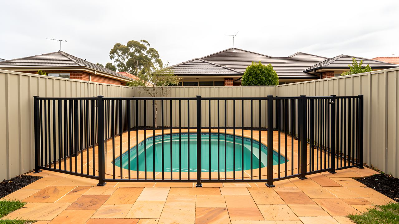 A rental home with a fenced swimming pool